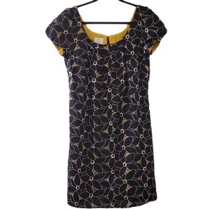 Suze Chin Black Yellow Laser Out Floral Dress 10